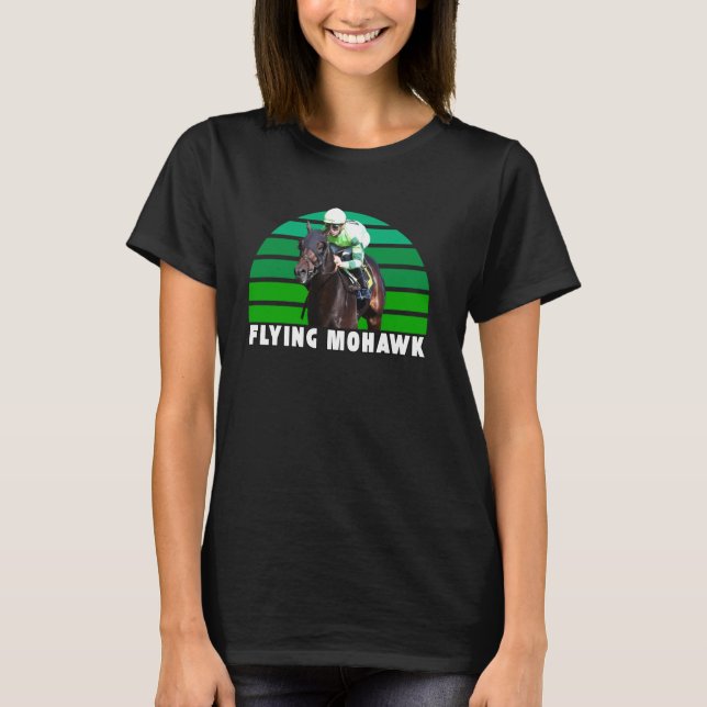 Camiseta Flying Mohawk, Corrida de Cavalos, Del Mar, Santa  (Frente)
