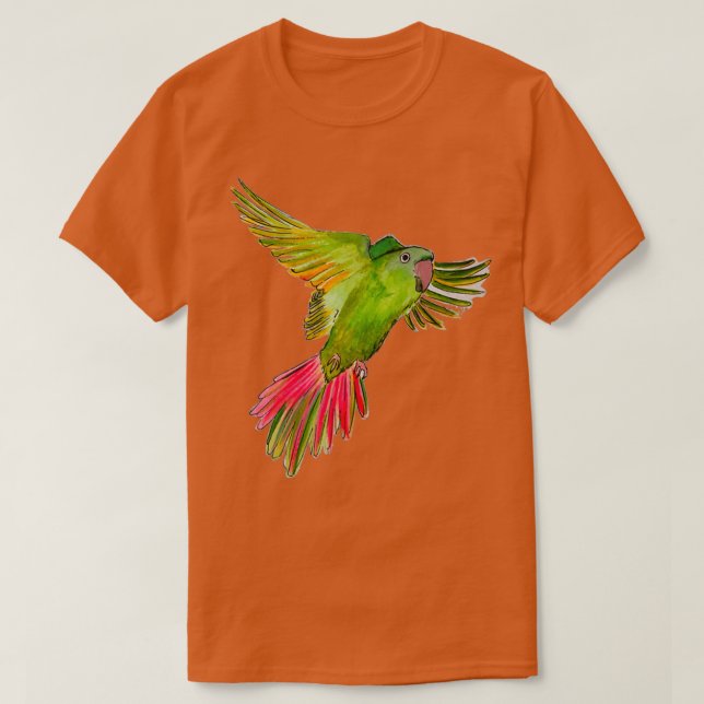 Camiseta Flying Parrot Watercolor Painting (Frente do Design)