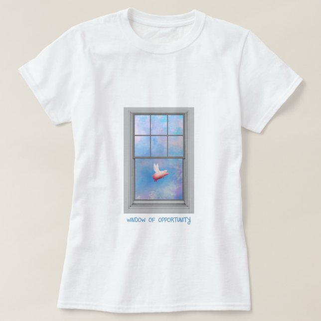 Camiseta Flying Pig-Window Of Opportunity (Frente do Design)