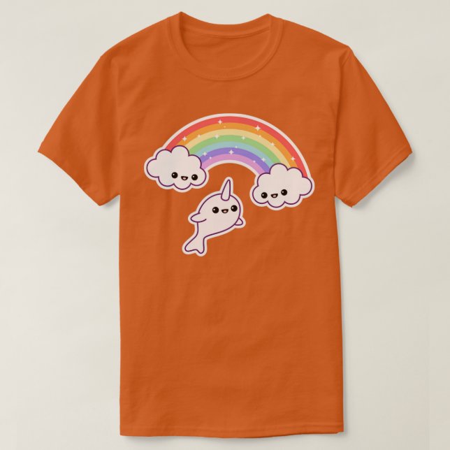 Camiseta Flying Rainbow Narwhal (Frente do Design)
