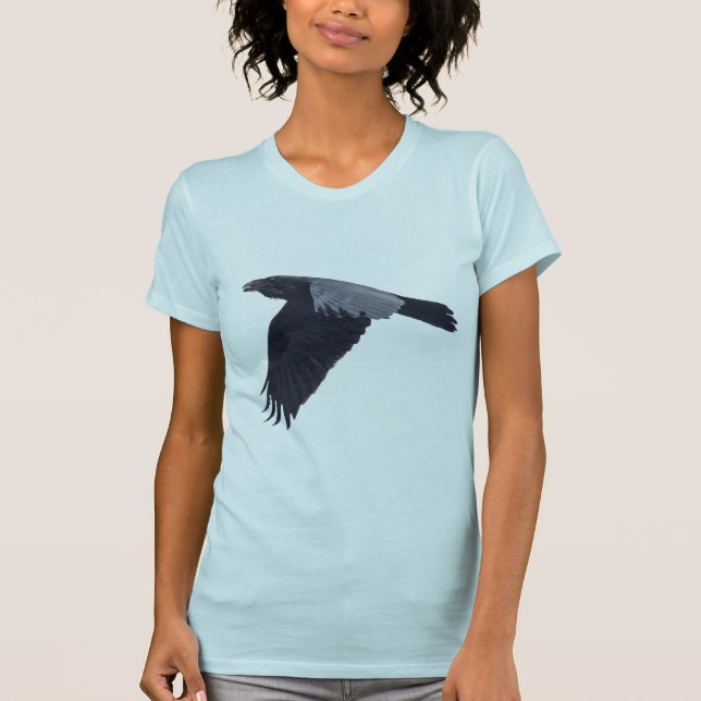 Camiseta Flying Raven Crow Corvid lover design (Frente)