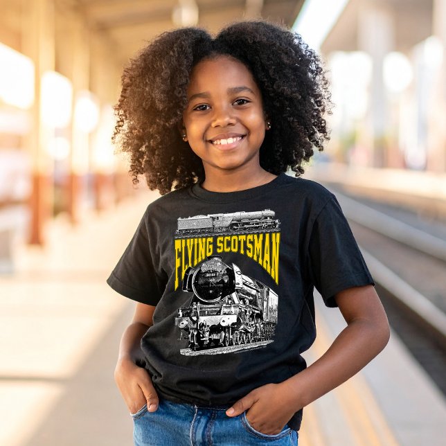Camiseta Flying Scotsman 1923 LNER Train. Steam Locomotive. (Flying Scotsman 1923 LNER Train. Steam Locomotive. Basic Girl Black T-Shirt)