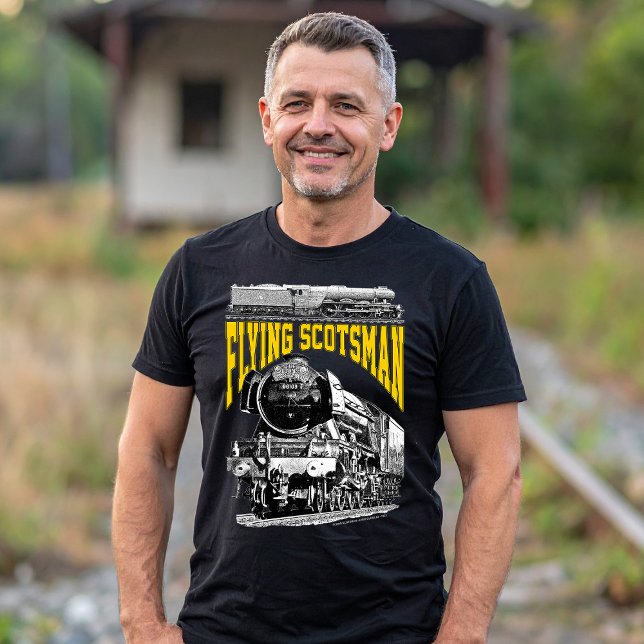 Camiseta Flying Scotsman 1923 LNER Train. Steam Locomotive. (Flying Scotsman 1923 LNER Train. Steam Locomotive. Basic Men Black T-Shirt)
