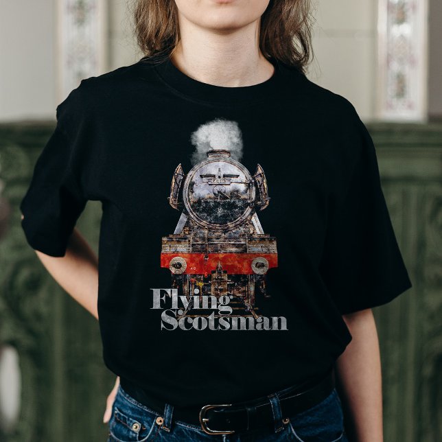 Camiseta Flying Scotsman – Steam Locomotive Illustration (Criador carregado)