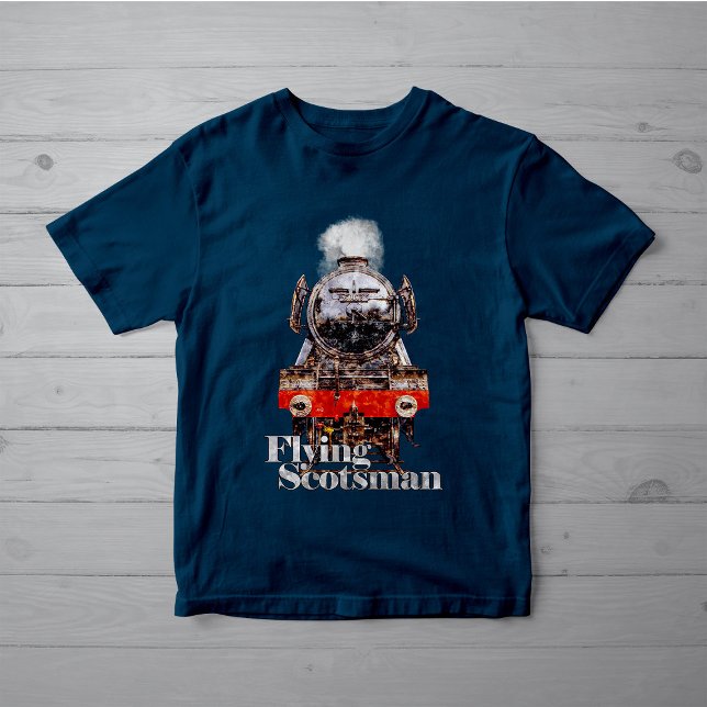 Camiseta Flying Scotsman – Steam Locomotive Illustration (Criador carregado)