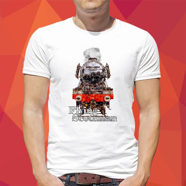 Camiseta Flying Scotsman – Steam Locomotive Illustration (Criador carregado)