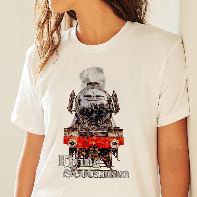 Camiseta Flying Scotsman – Steam Locomotive Illustration (Criador carregado)