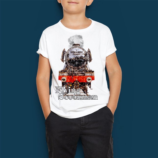 Camiseta Flying Scotsman – Steam Locomotive Illustration (Criador carregado)