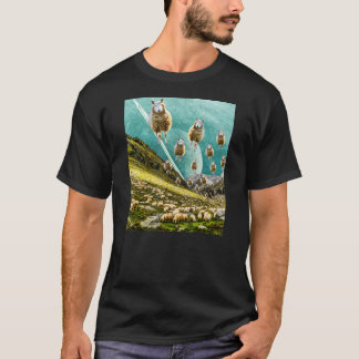 Camiseta Flying Sheep Funny Surreal Art Collage