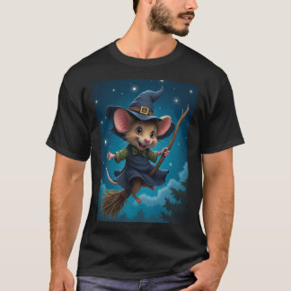 Camiseta Flying – Witch Mouse Halloween TinyFur Shirt