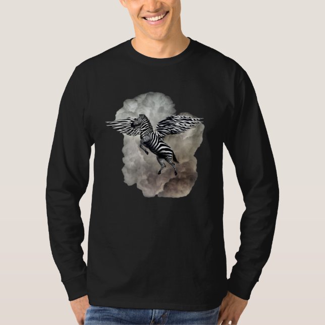 Camiseta Flying Zebra in Storm Clouds (Frente)