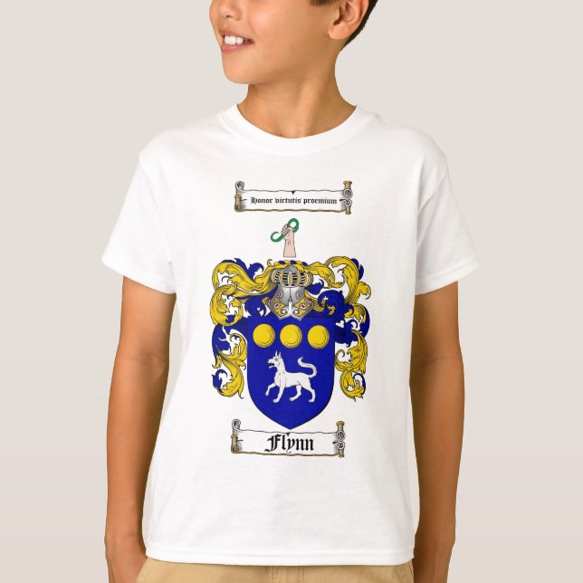 CAMISETA FLYNN FAMILY CREST -  FLYNN COAT OF ARMS (Frente)