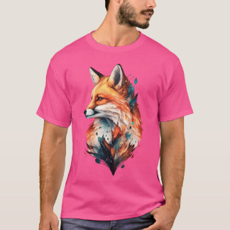 Camiseta Fo Aquarela Floresta Mística Animal Animal Selvage