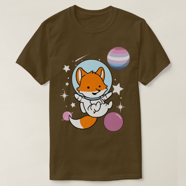 Camiseta Fo Astronauta Bigender Pride (Frente do Design)