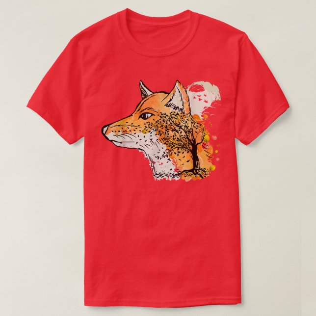 Camiseta Fo Lover Cute Fo Fall Autumn Forest Animals Fo  (Frente do Design)