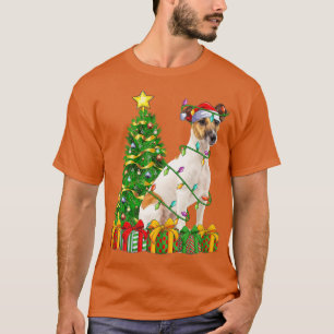 Camiseta Fo Terrier Xmas Lighting Papais noeis Fo Terrier C