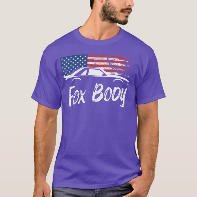 Camiseta Fobody 50 American Flag Stang Muscle Carshirt retr (Frente)