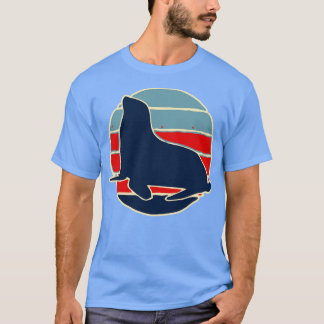 Camiseta foca animal retro-oceânica