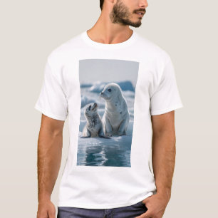 Camiseta Foca-Cola-de-Bebê-Cute e mãe a aplaudir a reproduç