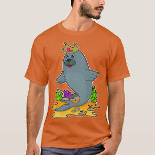 Camiseta Foca como Rei com Coroa