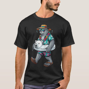 Camiseta Foca Engraçada Flutuador de Piscina Urso Polar Hav