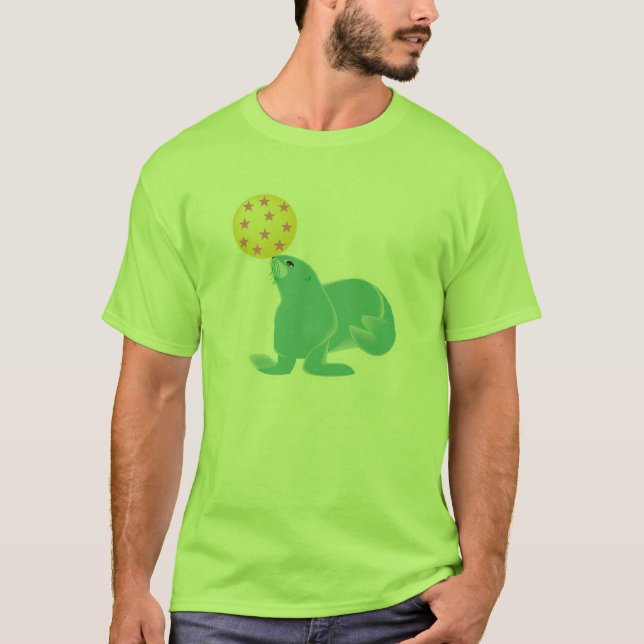 Camiseta foca fofa equilibrando bola (Frente)