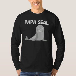 Camiseta Foca Fofa Para Homens Pai Meninos Leão-Marinho Zoo