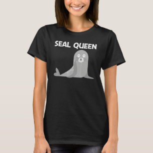 Camiseta Foca Fofa Para Mulheres Mãe Leão-Marinho Zoológico