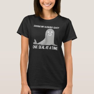 Camiseta Foca Fofa Para Mulheres Mãe Leão-Marinho Zoológico