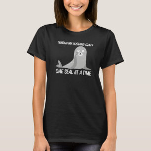Camiseta Foca Fofa Para Mulheres Mãe Leão-Marinho Zoológico