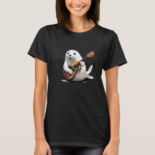 Camiseta Foca Fofa Tocando Violão, Foca Guitarrista