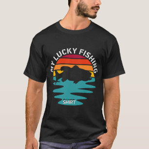 Camiseta Foca na pesca com vara de pescar