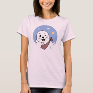 Camiseta Foca Piscando de Lenço na Cabeça Fazendo Sinal de