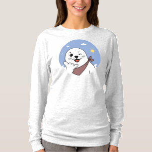 Camiseta Foca piscando de olho usando bandana fazendo sinal