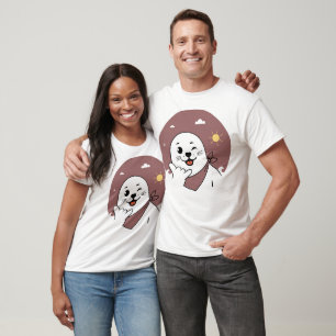 Camiseta Foca Piscando de Olho Vestindo Bandana Fazendo Sin