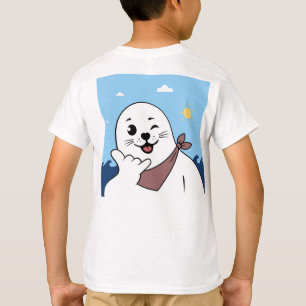 Camiseta Foca piscando o olho com bandana fazendo sinal de