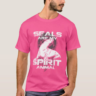 Camiseta Focas são meu animal espiritual engraçado