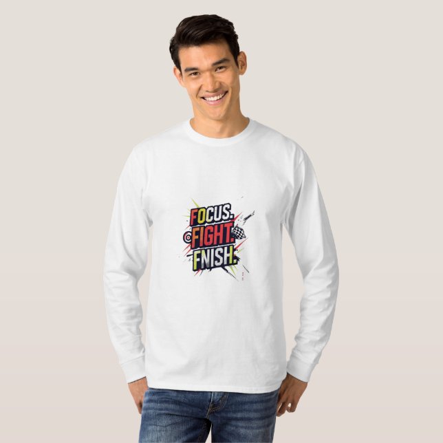 Camiseta "Foco. Lutar. Acabamento. - Atento De Alta Intensi (Frente Completa)