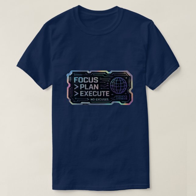 Camiseta Foco Plane Executar Sem Desculpas | Motivacional  (Frente do Design)