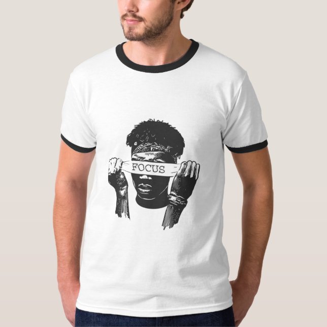 Camiseta Focus Blindfold Motivational Street Art Illustrati (Frente)