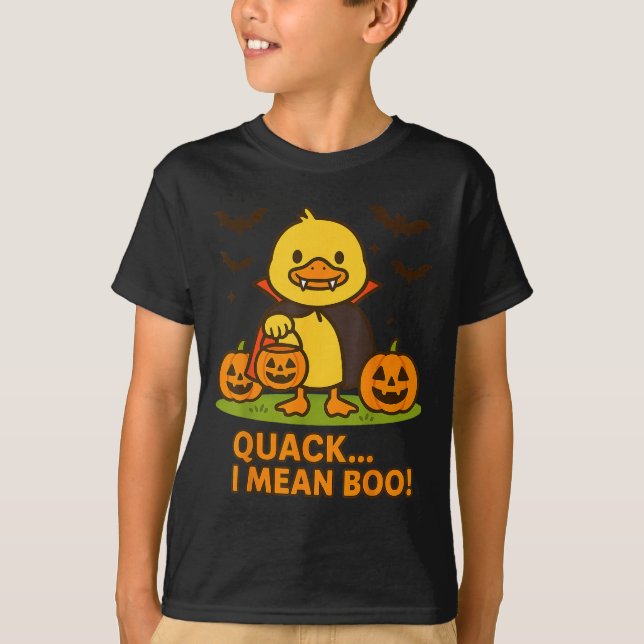 Camiseta Fodona de Halloween de Pato Engraçado - Quack I Re (Frente)