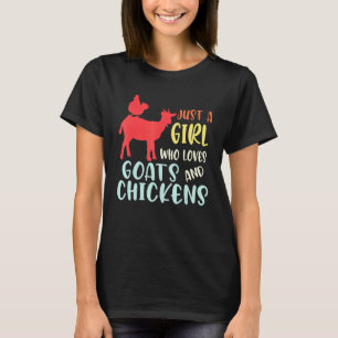 Camiseta Fofa Apenas Uma Garota Que Ama Galinhas Cabras Gar