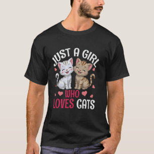 Camiseta Fofa Apenas Uma Garota Que Ama Gatos Mulheres Meni