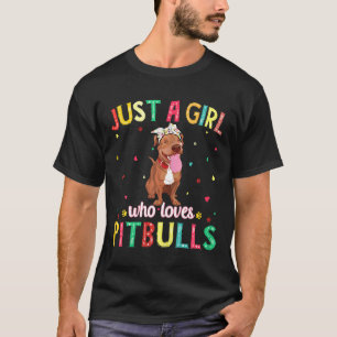 Camiseta Fofa Apenas Uma Garota Que Ama Pitbulls Amantes De