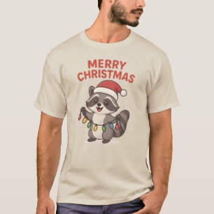 Camiseta Fofa Arara Santa Diversão Luzes de Natal Arara