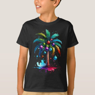 Camiseta Fofa Árvore de Natal Tropical de Férias de Natal P