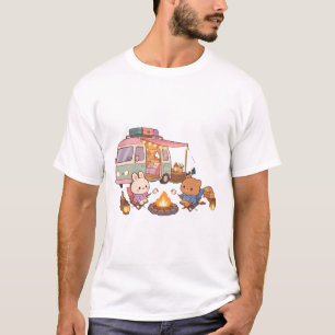 Camiseta Fofa caravana fogueira marshmallow vida de caravan