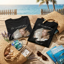 Camiseta Fofa de Amante de Gato "A Vida é Purrfeit