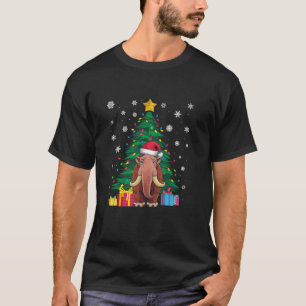 Camiseta Fofa doce, Luzes de Árvore de Natal Wooly Mammoth
