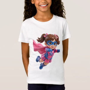 Camiseta Fofa Garota Original Estrela Super-Heroína Voadora